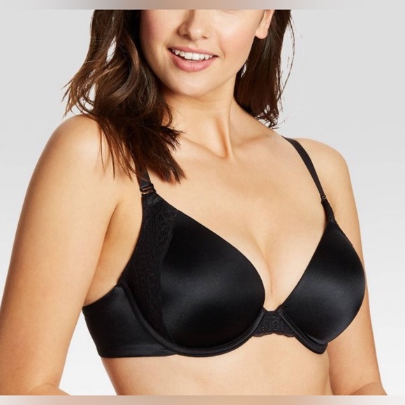 Maidenform Women's Custom Lift Natural Boost Demi 34D Push up Bra Black - Picture 2 of 7